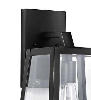 Pasadena 9" Iron/Glass Modern Industrial Angled LED Outdoor Lantern - JONATHAN Y